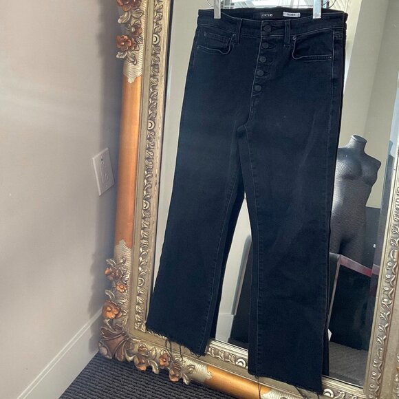 Joe's the Callie High Rise Crop Jeans Button Fly Straight Leg Pockets Sz 26 Blue - Picture 1 of 3